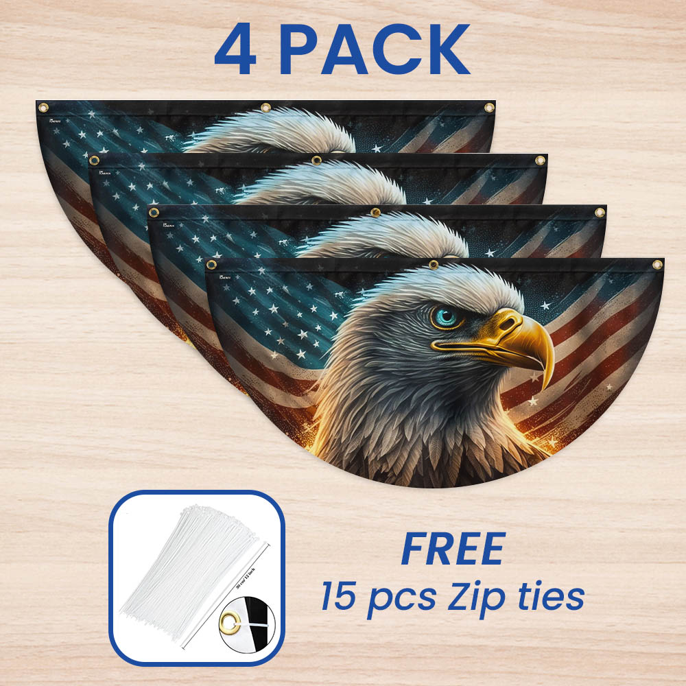 Flagwix American Flag - Eagle American Flag 4th of july Independence Day Non-Pleated Fan Flag