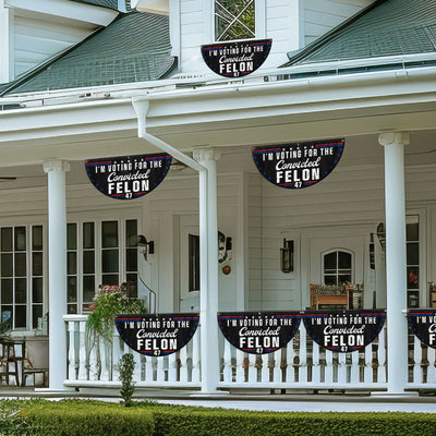 I'm Voting For The Felon 47 Trump Non-Pleated Fan Flag