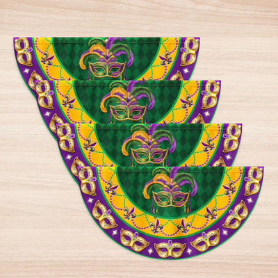 Fleur-de-lis Mardi Gras  Louisiana Non-Pleated Fan Flag