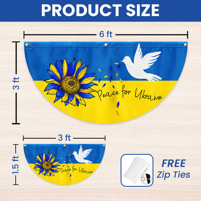 Peace For Ukraine Non-Pleated Fan Flag