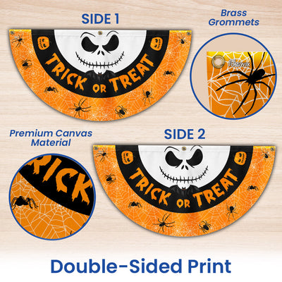 Trick Or Treat Happy Halloween Non-Pleated Fan Flag
