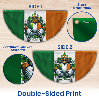 Happy St. Patrick’s Day Claddagh Symbol Irish Non-Pleated Fan Flag