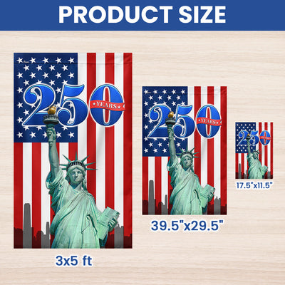 250 Years of America Flag – Red White Blue Patriotic Yard Flag for July 4th Celebration