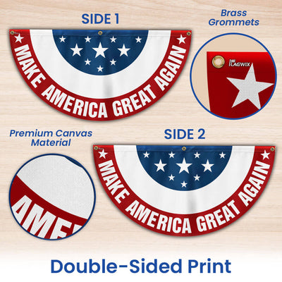 Make America Great Again Trump Patriotic Non-Pleated Fan Flag