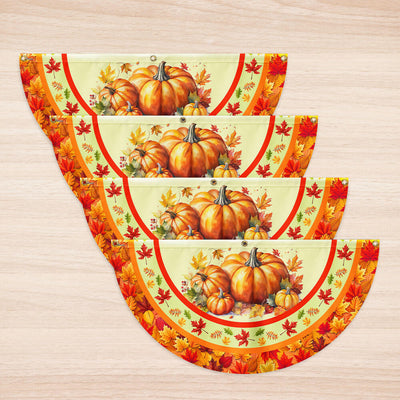 Fall Pumpkins Thanksgiving Non-Pleated Fan Flag