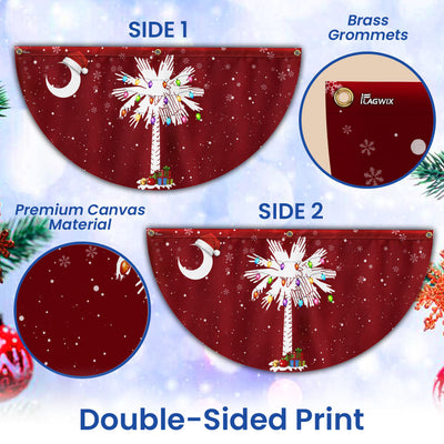 South Carolina Christmas Sabal Palmetto With Light Non-Pleated Fan Flag