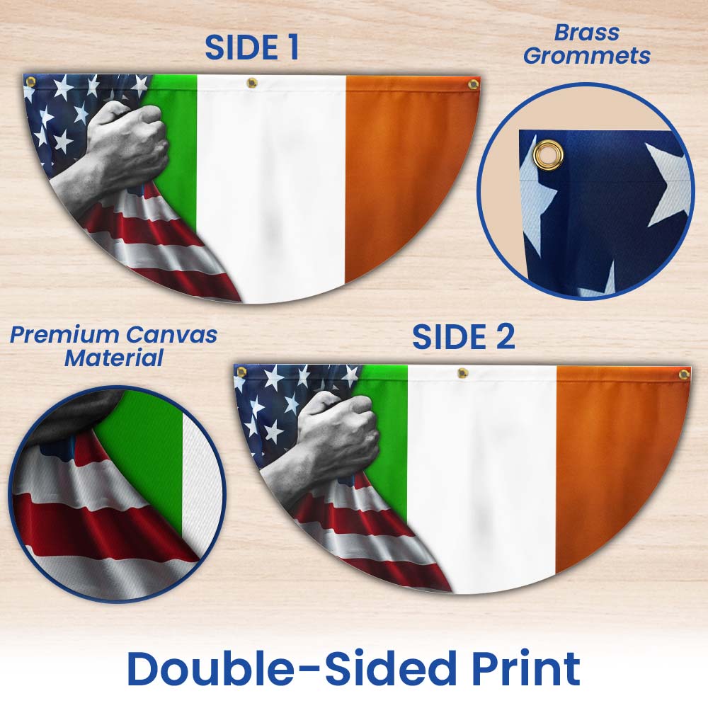 Irish American St Patrick's Day Non-Pleated Fan Flag