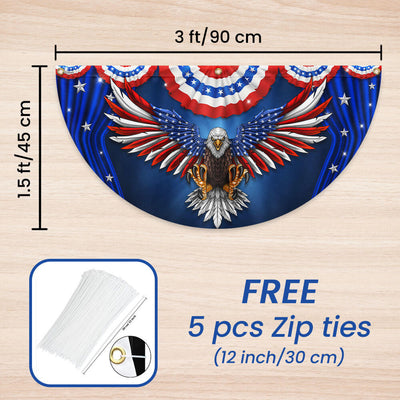 Flagwix American Flag - Patriotic Eagle American Non-Pleated Fan Flag