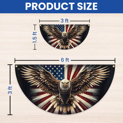 Patriotic Eagle American Non-Pleated Fan Flag