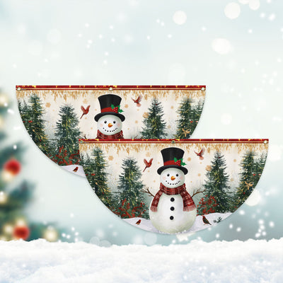 Snowman Festive Winter Holiday Christmas Non-Pleated Fan Flag