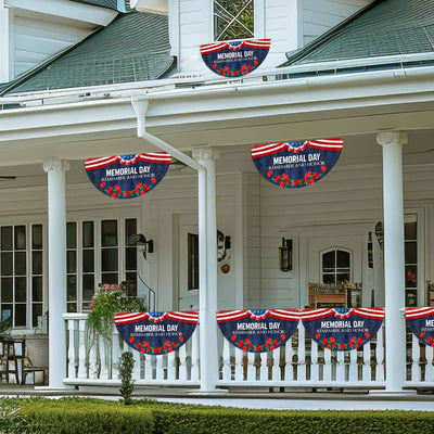 Memorial Day Flag Remember And Honor Non-Pleated Fan Flag