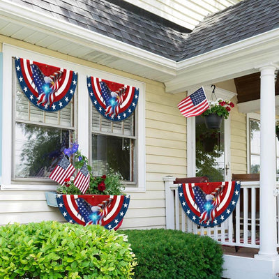 Patriot Eagle Christian Cross Non-Pleated Fan Flag 3-Day Shipping