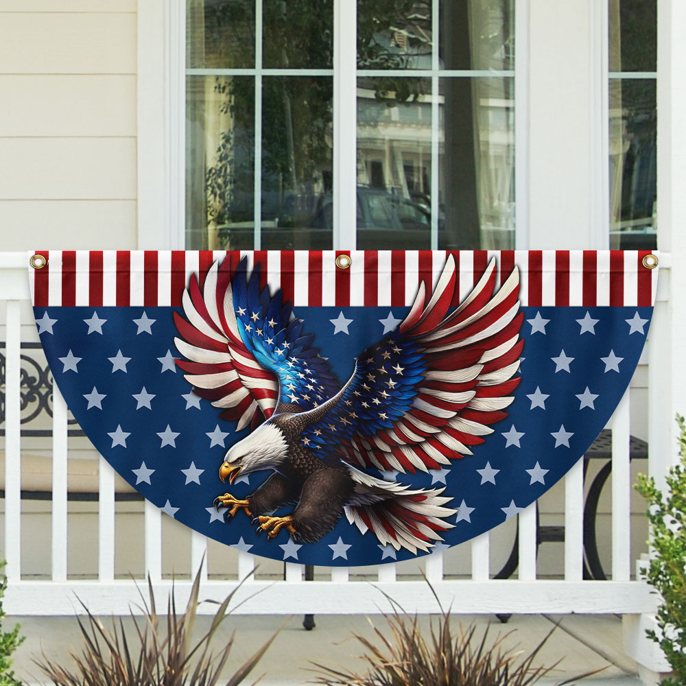 Patriotic Eagle We The People American Non-Pleated Fan Flag