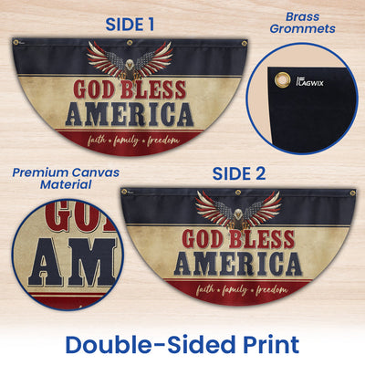 God Bless America Faith Family Freedom Non-Pleated Fan Flag