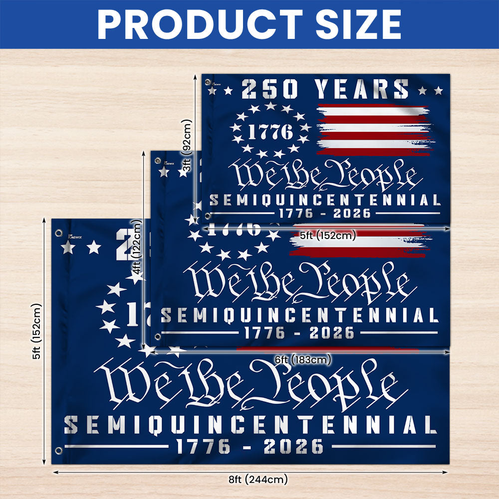 Flagwix American Flag - America 250th Anniversary We The People Grommet Canvas Flag