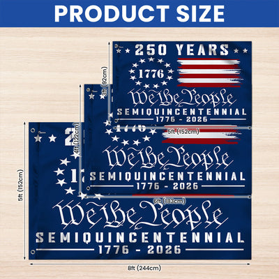 Flagwix American Flag - America 250th Anniversary We The People Grommet Canvas Flag