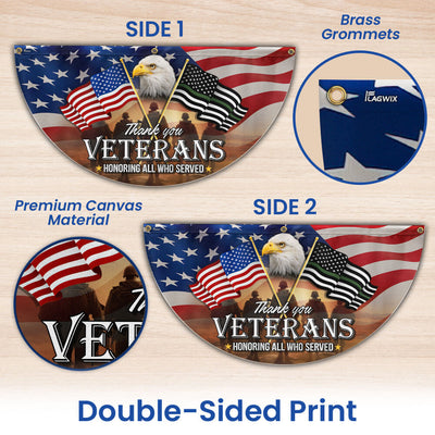 Thank You Veterans, American Eagle Veterans Day Veteran Non-Pleated Fan Flag 3-Day Shipping