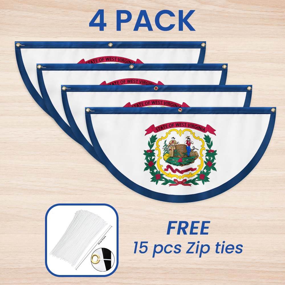 West Virginia Non-Pleated Fan Flag