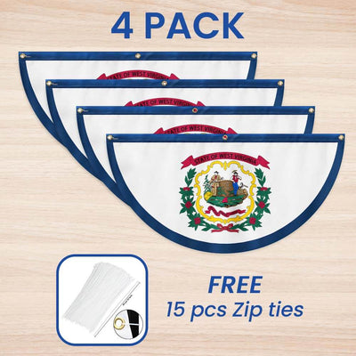 West Virginia Non-Pleated Fan Flag