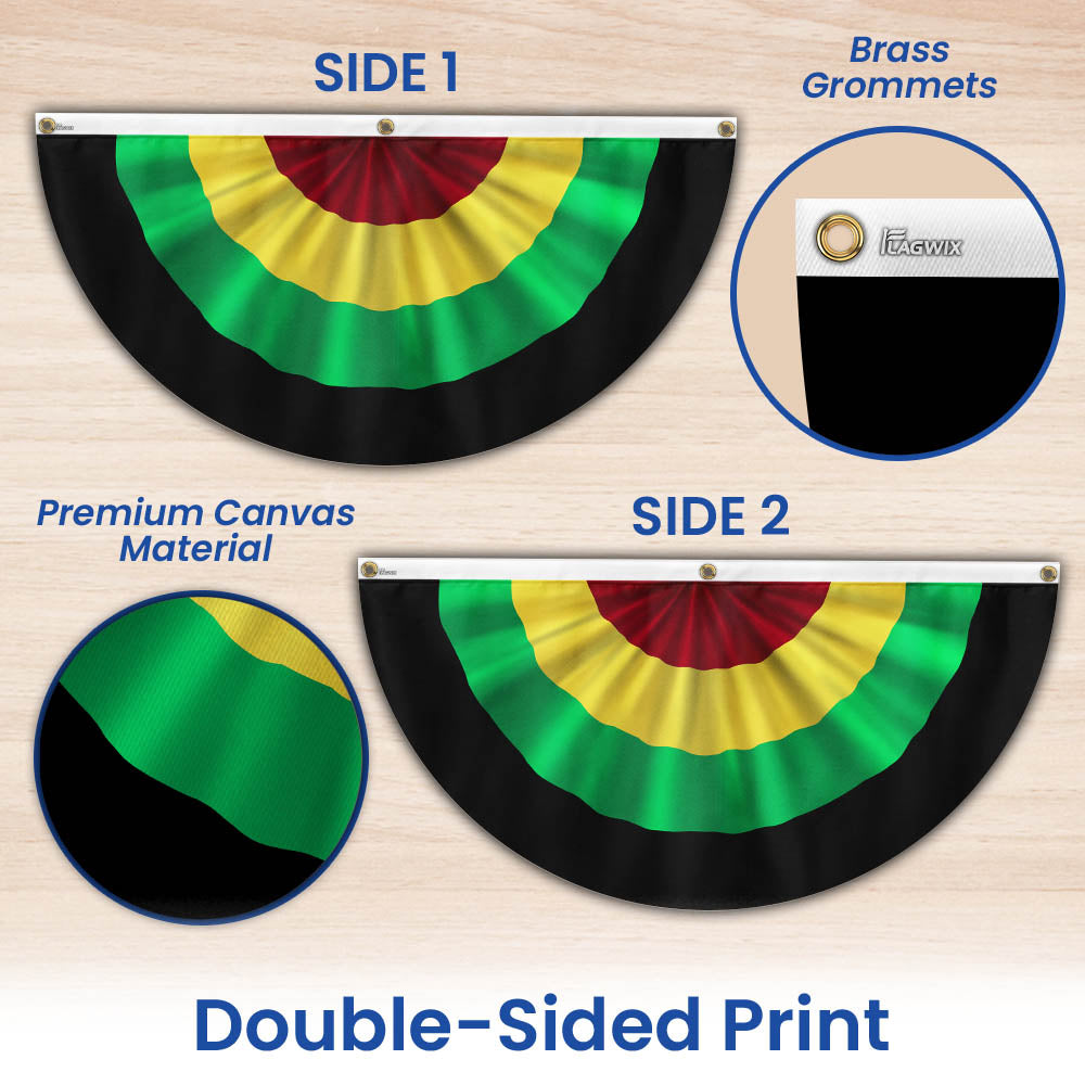 Juneteenth Non-Pleated Fan Flag