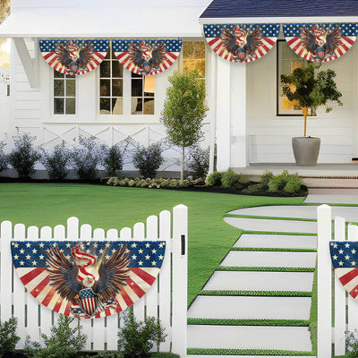 Flagwix American Flag - Patriotic Eagle American Non-Pleated Fan Flag Bunting