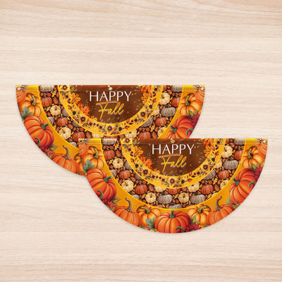 Happy Fall Flag Pumpkin Thanksgiving Non-Pleated Fan Flag