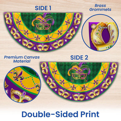 Fleur-de-lis Mardi Gras  Louisiana Non-Pleated Fan Flag