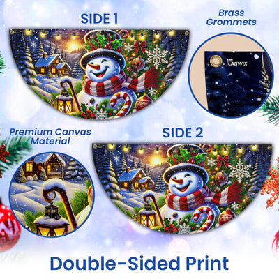 Funny Snowman Merry Christmas Winter Non-Pleated Fan Flag