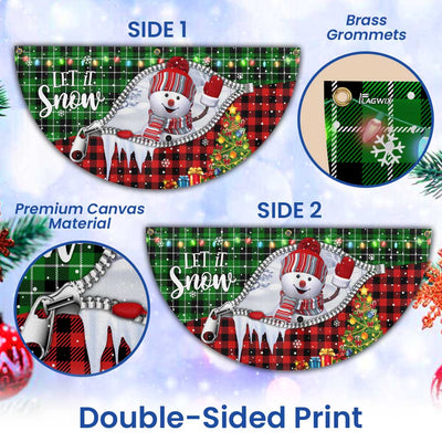 Snowman Let It Snow Merry Christmas Non-Pleated Fan Flag
