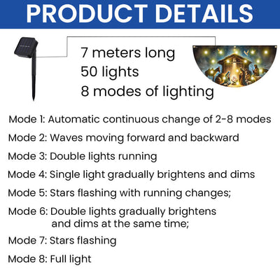 Nativity Of Jesus Holy Night Christmas Solar Led Fan Flag