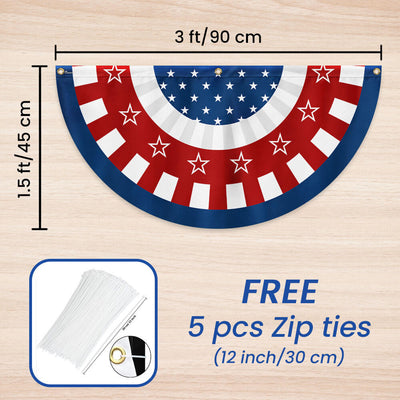 Flagwix American Flag - Happy 4th Of july Independence Day Non-pleated Fan Flag