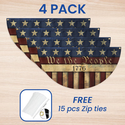Flagwix American Flag - We The People 1776 Non-Pleated Fan Flag