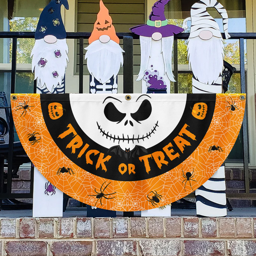 Trick Or Treat Happy Halloween Non-Pleated Fan Flag