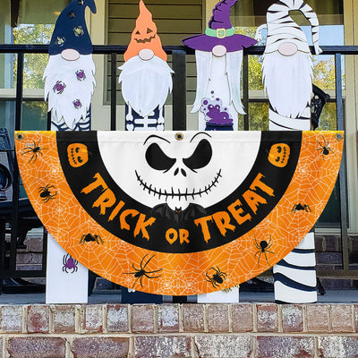 Trick Or Treat Happy Halloween Non-Pleated Fan Flag