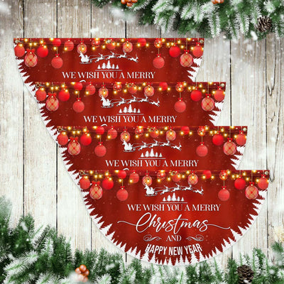 We Wish You A Merry Christmas And Happy New Year Non-Pleated Fan Flag