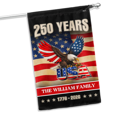 Custom Name American 1776 2026 Flag, Personalized 250 Years Eagle USA Flag