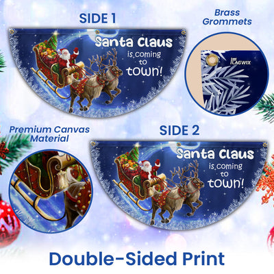 Santa Claus Is Coming Christmas Non-Pleated Fan Flag