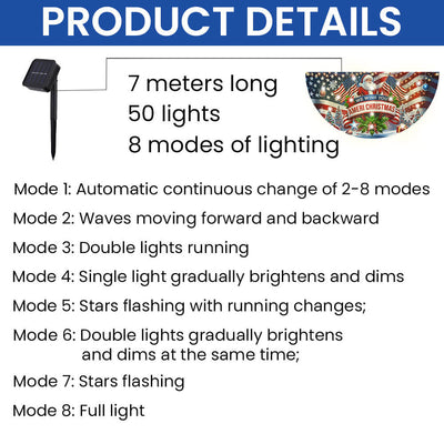 We Wish You Ameri Christmas Santa Claus American Solar Led Fan Flag