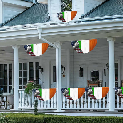 Irish American St Patrick's Day Non-Pleated Fan Flag