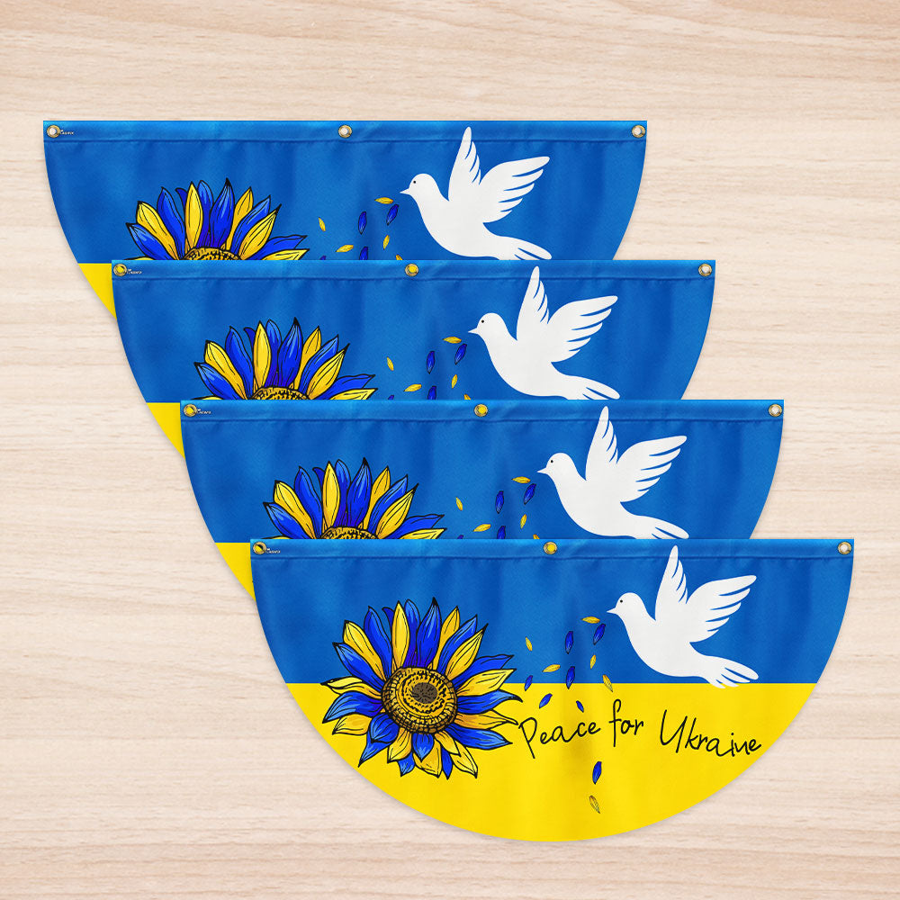 Peace For Ukraine Non-Pleated Fan Flag