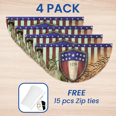 Flagwix American Flag - 1776 We The People Patriotic Non-Pleated Fan Flag