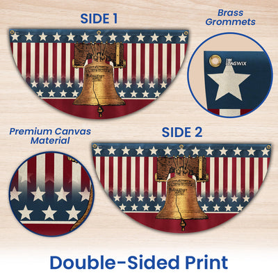 Flagwix American Flag - Liberty Bell 4th of july America Forever Patriotic Non-Pleated Fan Flag