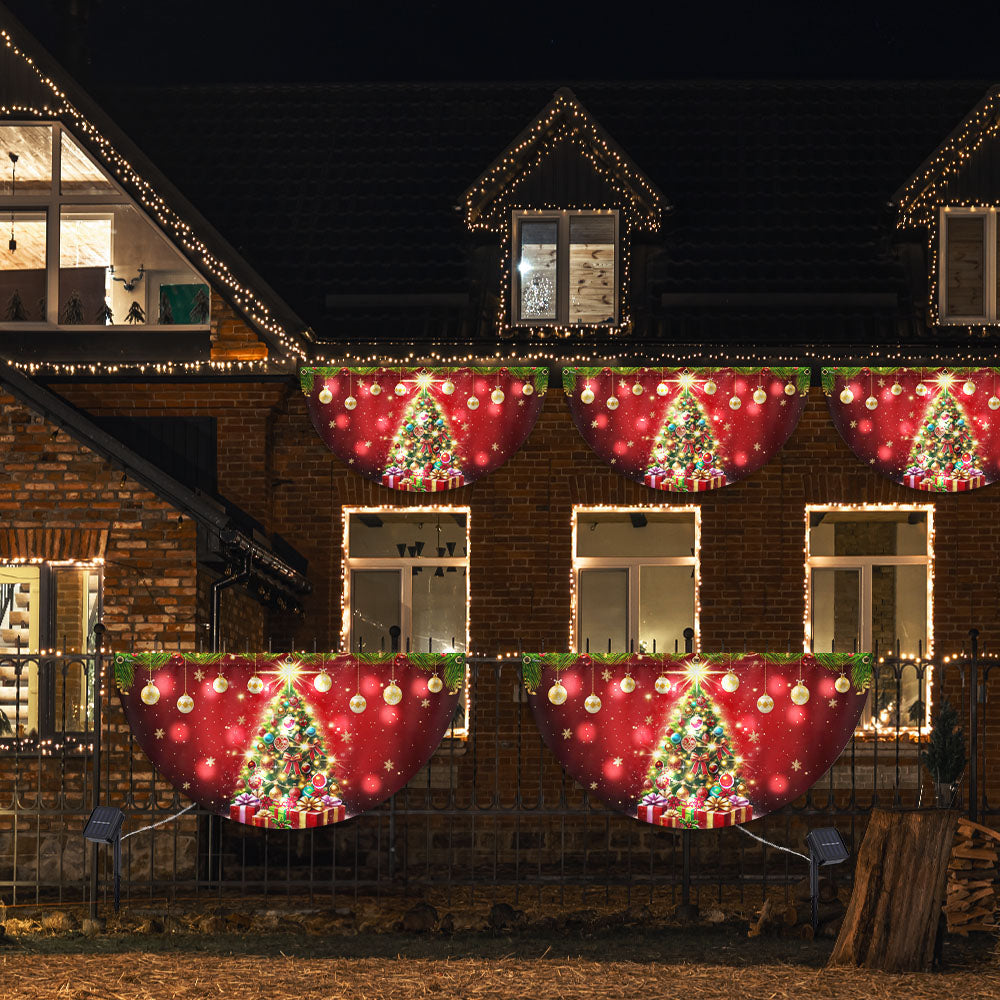 Christmas Tree Festive Holiday Solar LED Fan Flag