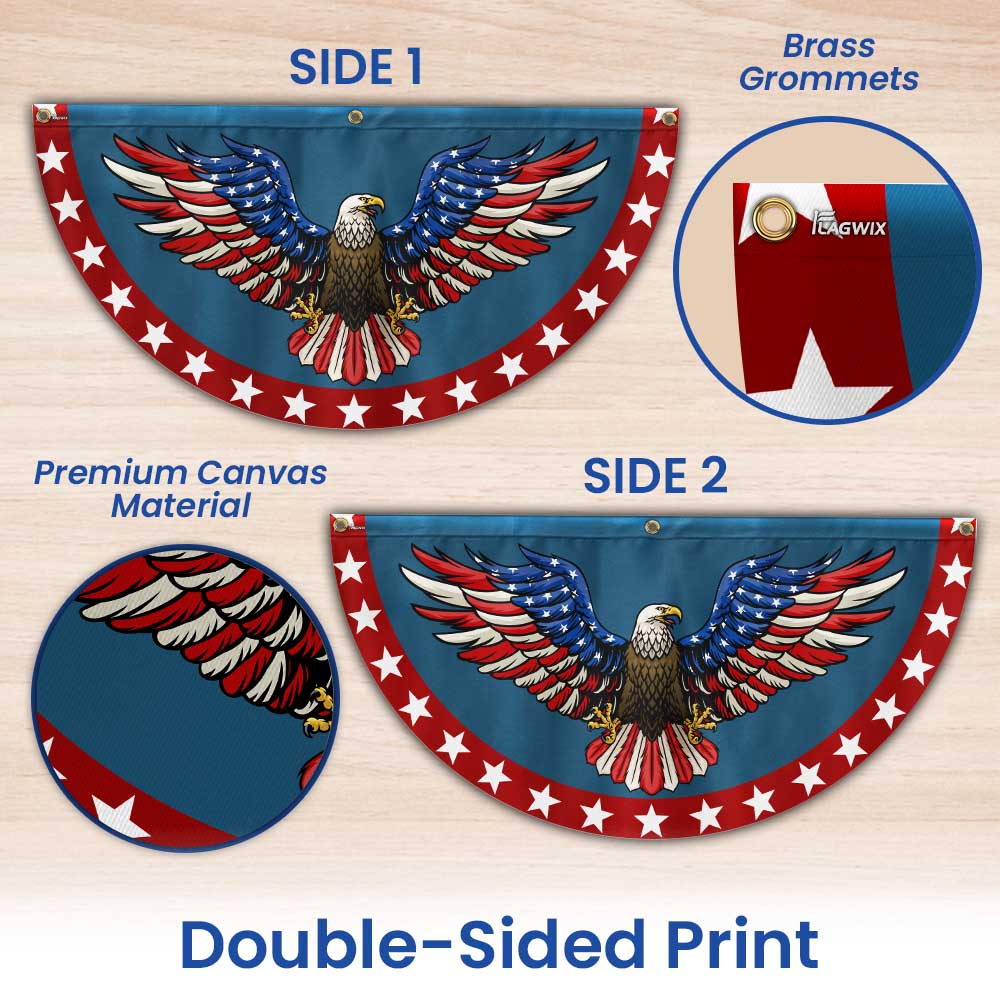 Patriotic Eagle Spread Wings American Non-Pleated Fan Flag