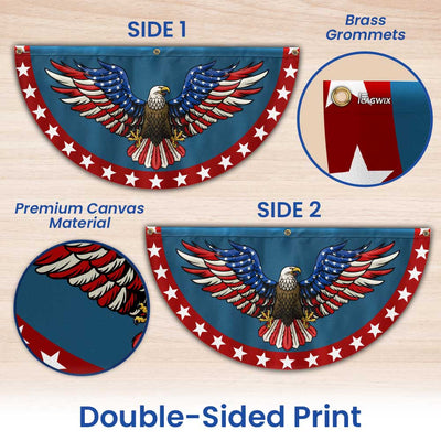 Patriotic Eagle Spread Wings American Non-Pleated Fan Flag