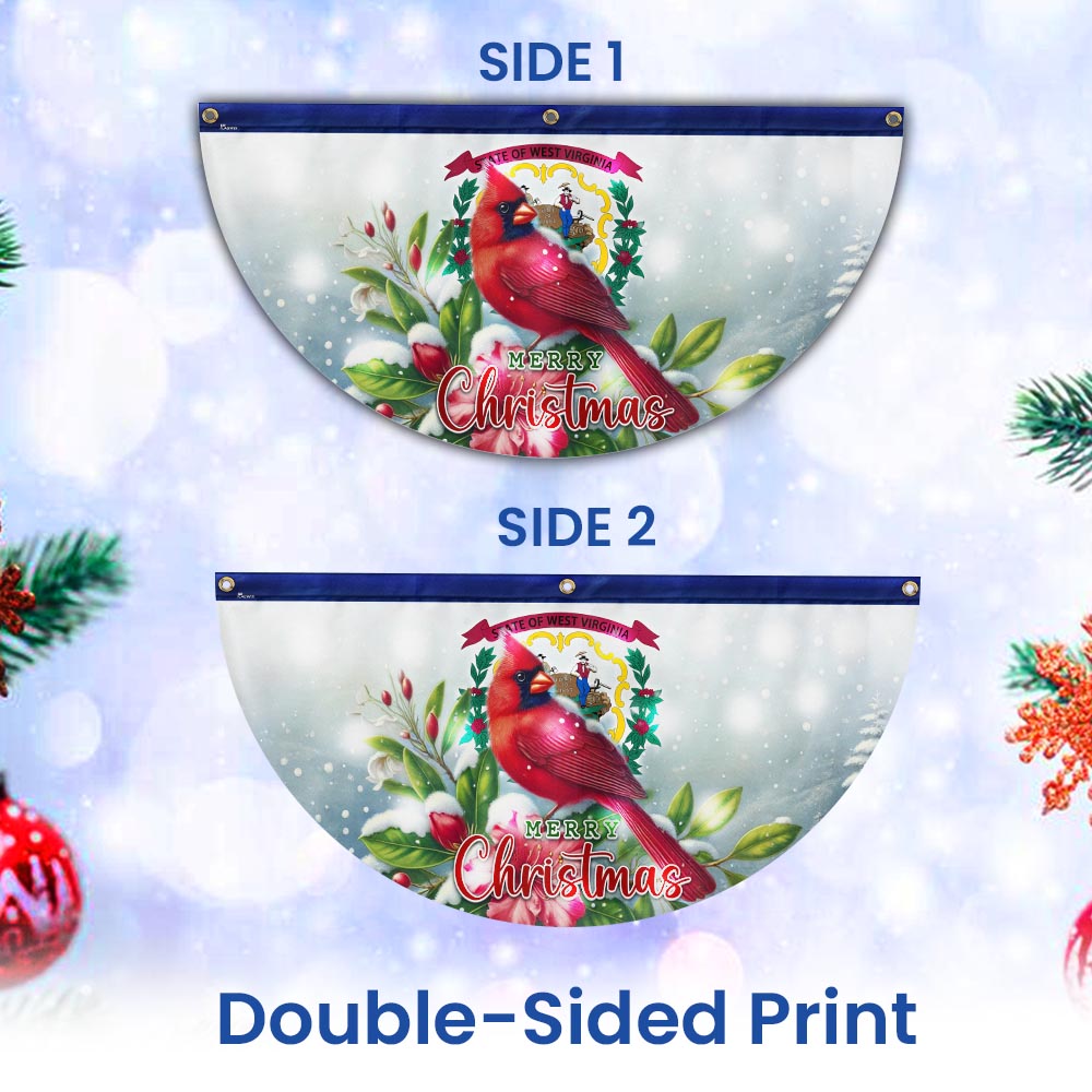 West Virginia Cardinal Christmas Solar Led Fan Flag