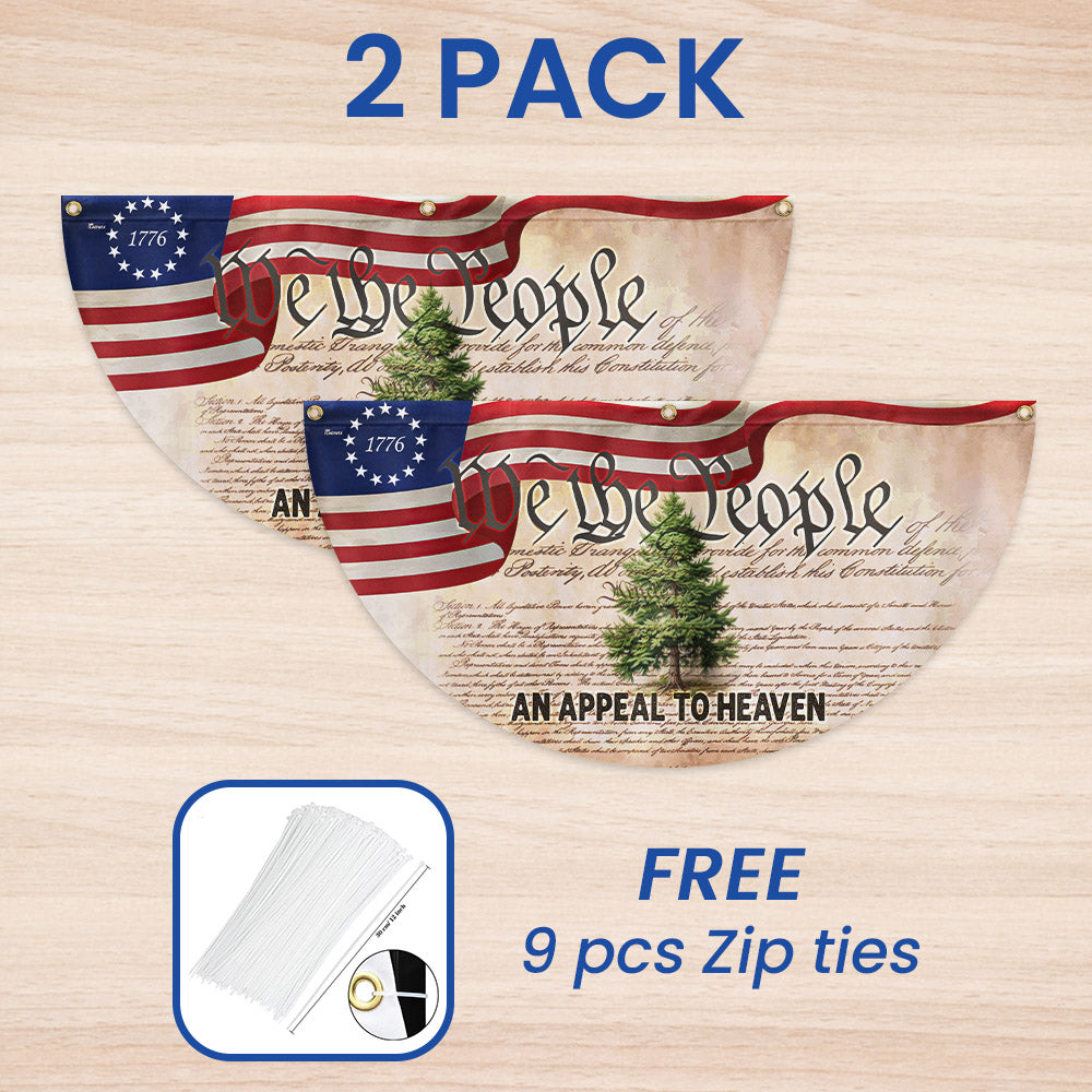 Flagwix American Flag - An Appeal To Heaven Flag We The People Betsy Ross 1776 Pine Tree Non-Pleated Fan Flag