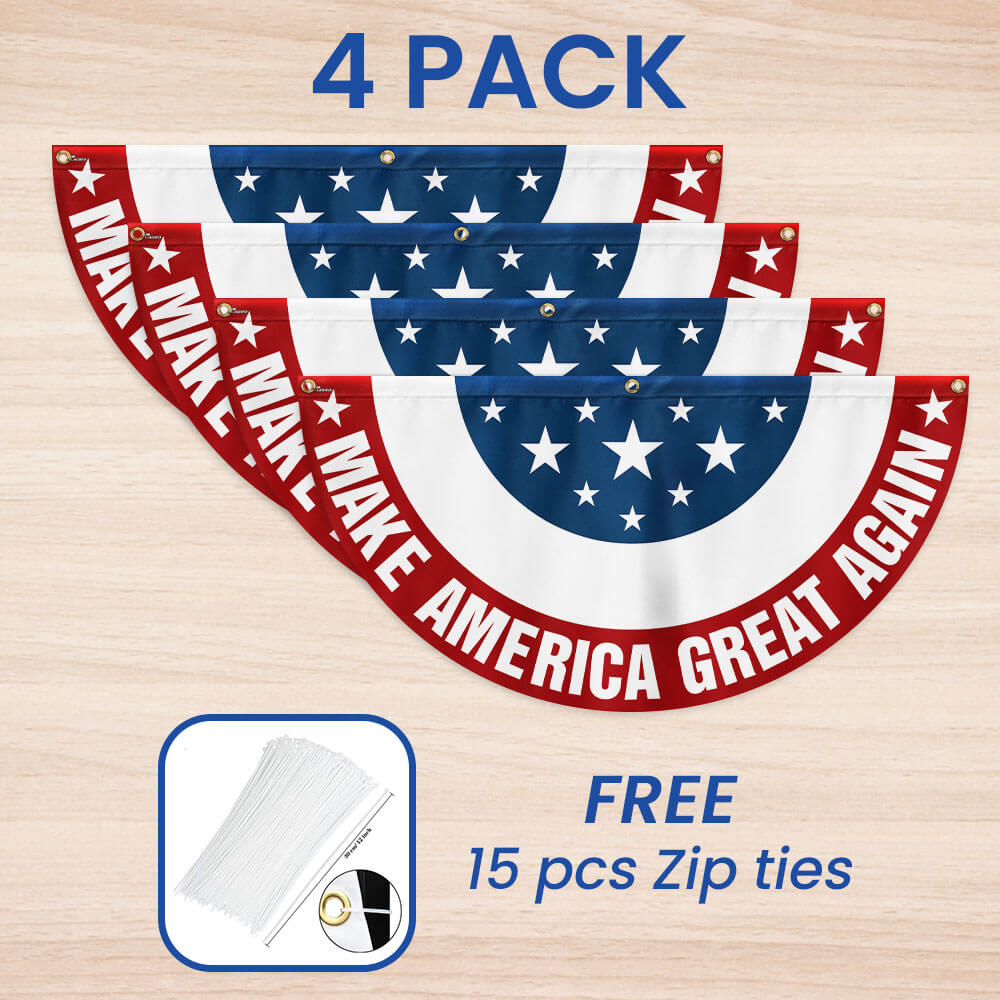 Make America Great Again Trump Patriotic Non-Pleated Fan Flag