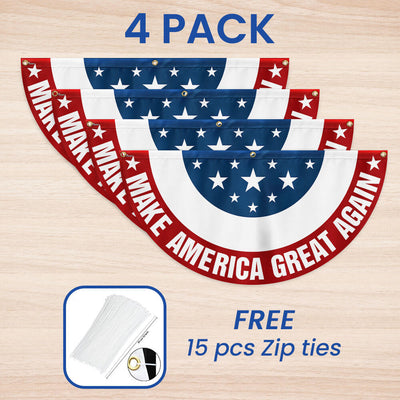 Make America Great Again Trump Patriotic Non-Pleated Fan Flag