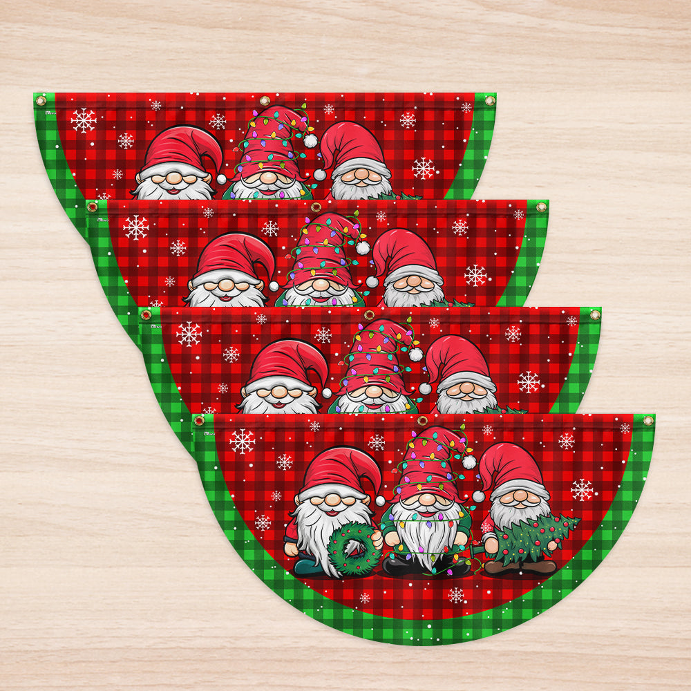 Gnome Christmas Non-Pleated Fan Flag